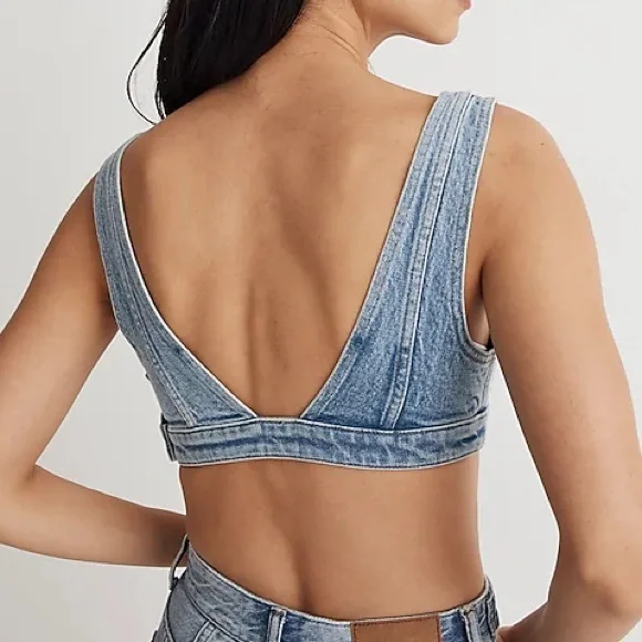 NWT Madewell x Molly Dickson Denim Bralette - Picture 3 of 7